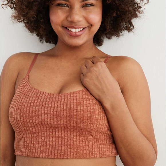Aerie Chill Ribbed Longline Bralette Size Medium - Picture 5 of 10